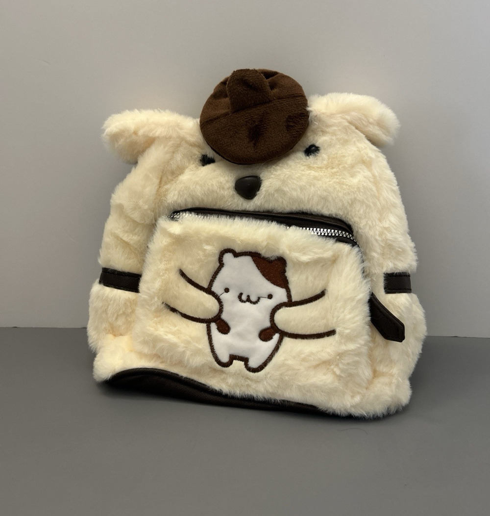 Cartoon Kitty Pom Purin Anime Plush Backpack Travel Bag New without Tags